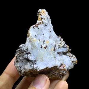 Blue Barite With Goethite & Limonite From Sidi Lahcen Nador Morocco - 8x8x4 cm - Rare Moroccan Mineral Specimen