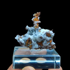 Nytt fynd! Sällsynt inhemsk koppar på kvarts – Ahouli-gruvorna, Midelt, Marocko – | 4,5 x 4,5 cm | Unikt mineral för samlare