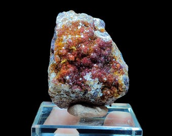 Schönes Mangan mit Quarz Einzigartiges seltenes Stück von Taouz Marokko | 5,5x4,5 x 3cm | 83g | Funkelndes Sammler Mineral