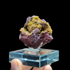 Manganese with Quartz & Calcite Crystal Cluster from Taouz, Morocco – Rare Mineral Specimen (6x4x4cm)