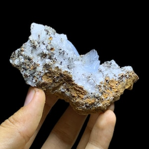 Blue Barite With Goethite & Limonite From Sidi Lahcen Nador Morocco - 11x6x4 cm - Rare Moroccan Mineral Specimen
