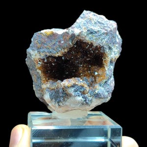 Manganese with Quartz & Calcite Crystal Cluster from Taouz  Morocco – Rare Mineral Specimen (7x5x5cm)