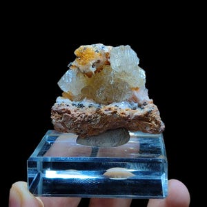 Cerussit mit Baryt & Galena aus Midelt, Marokko - 95g Mineral 4.5x4.5 x 4 cm