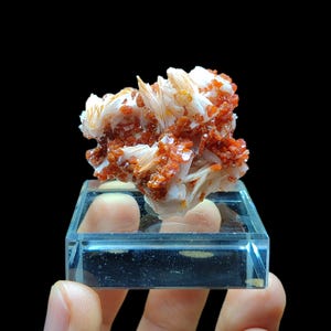 Vanadinite with Barite – Midelt, Morocco – 5x4.5x3 cm – 54g – Natural Mineral Specimen – Collector’s Crystal