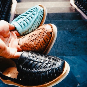 Mexikanska Huarache-sandaler - Boho- Hippie - Vintage - Mexikanska - Läder - Skor - Handgjorda - Present till henne - present till mamma - Black Friday-erbjudande bild 7