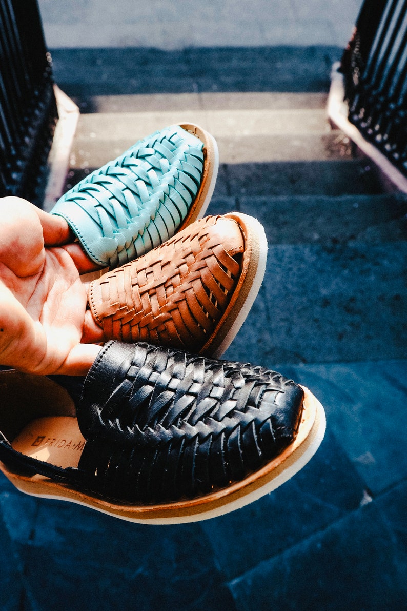Mexikanska Huarache-sandaler - Boho- Hippie - Vintage - Mexikanska - Läder - Skor - Handgjorda - Present till henne - present till mamma - Black Friday-erbjudande bild 7