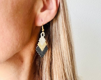 Boho-Chic Handmade Beaded Miyuki Earrings | Artisan Bohemian Jewelry