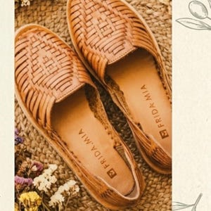 Mexikanska Huarache-sandaler - Boho- Hippie - Vintage - Mexikanska - Läder - Skor - Handgjorda - Present till henne - present till mamma - Black Friday-erbjudande bild 2