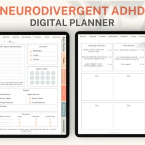 ADHD Digital Planner I Pastel ADHD digital planner I Neurodivergent ADHD Digital Planner I Digital Download I Goodnotes Planner I Notability