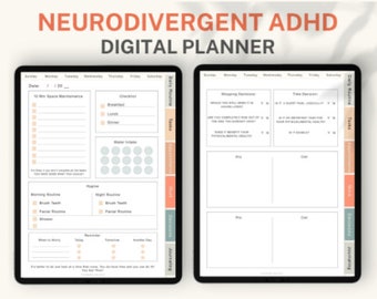 ADHD Digital Planner I Pastel ADHD digital planner I Neurodivergent ADHD Digital Planner I Digital Download I Goodnotes Planner I Notability