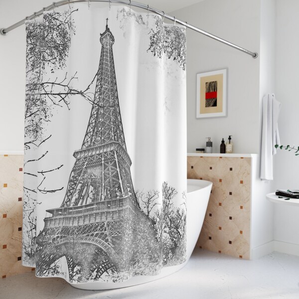 Paris Shower Curtain Etsy