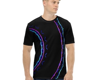 men's shirt with colorful half circle design