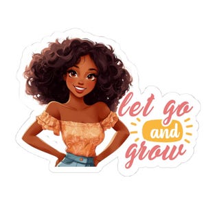 Pegatinas de dejarse llevar y crecer / Pegatinas de ánimo / Pegatinas con mensajes positivos / Palabras de ánimo / Pegatinas inspiradoras para el crecimiento personal