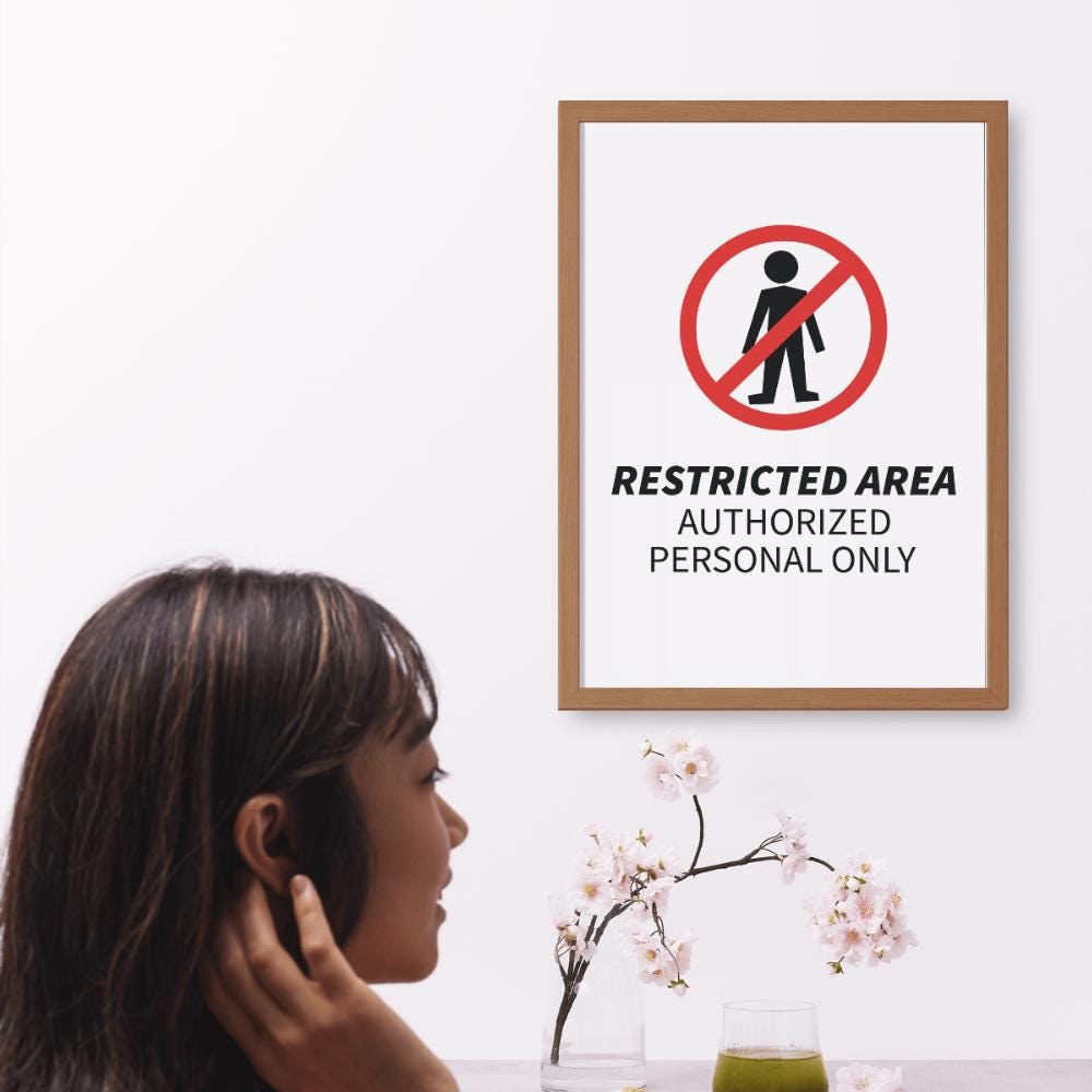 Restricted Area Sign Authorized Personnel Only Printable A4 PDF & JPG ...