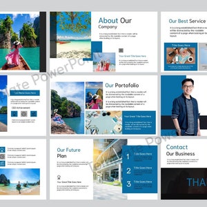 Vibrant Tour & Travel PowerPoint Presentation Template, Editable [9 slides]