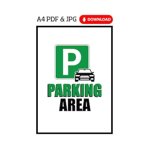 Afdrukbaar bord parkeerplaats - Gebruik van parkeerplaats - Eenvoudig af te drukken parkeerbord voor binnen en buiten, A4-formaat, pdf en JPG, direct downloaden