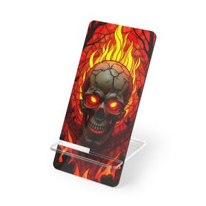 Gotische schedel smartphonestandaard, decoratieve houder voor mobiele telefoon, uniek cadeau voor Halloween, bureau-organizer, woondecoratie, telefoonstandaard