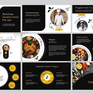 Pitch Deck PowerPoint Templates - Editable PPTX for Food Infographics and Presentations
