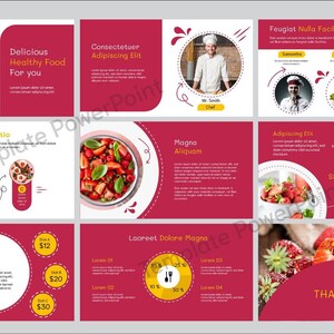 Healthy Food PowerPoint Template | Editable Restaurant Slides | Instant Download