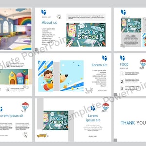 School-Themed Educational PowerPoint Template - 9 Editable Slides for Teachers - Classroom & Training - Instant Download