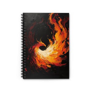 Phoenix Fire Spiral Notebook - Inspirational Writing Journal with Ruled Pages, Motivational Gift for Students, Creatives