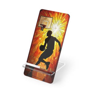 Personalized Basketball Phone Stand | Custom Sports Display Holder for Athletes, Gamers, and Home Office | Basketball Decor Gift