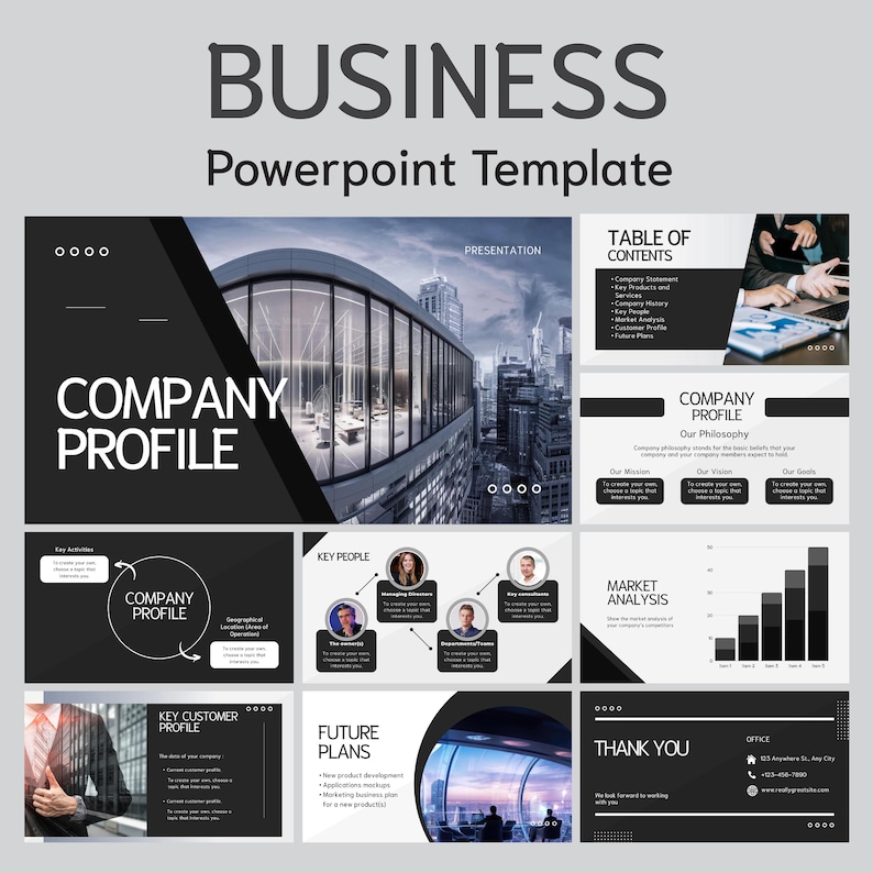 Company Profile PowerPoint Template - Best Company Overview & Presentation Slides - Editable PPT for Business