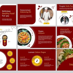 PowerPoint Template for Restaurant and Food Presentations | Instant Download