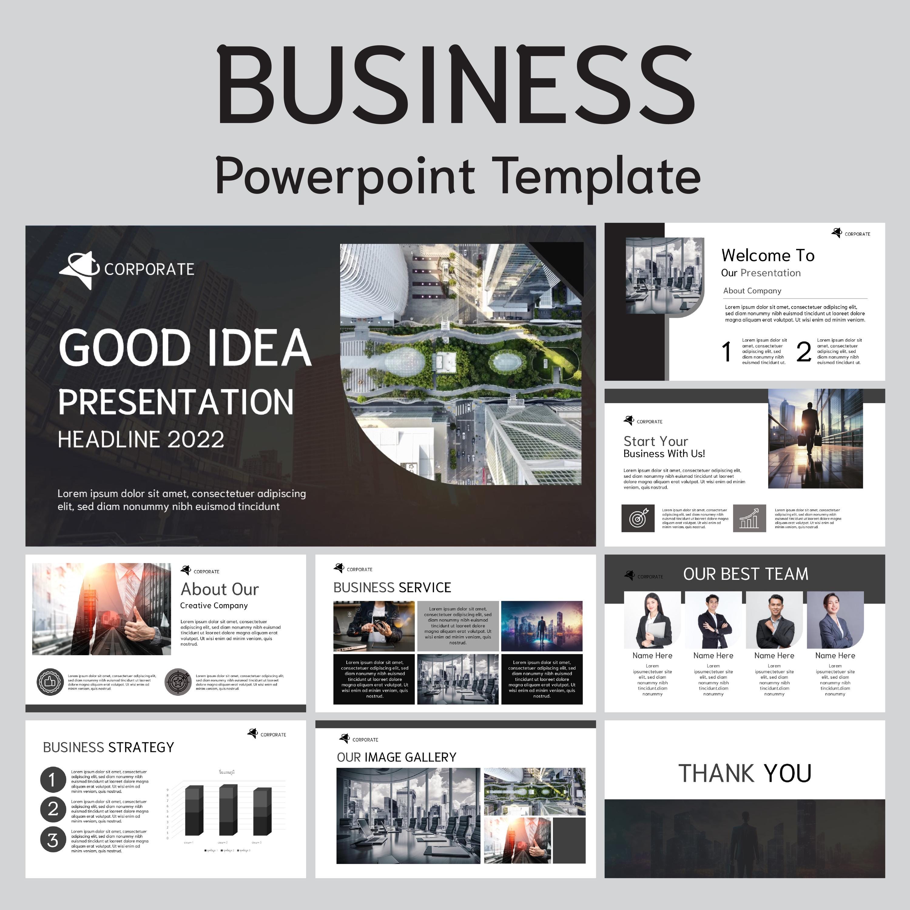 Editable Business Powerpoint Template - 9 Professional Slides ...