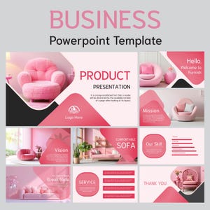 Modern Business Presentation PPT Template - 9 Editable PowerPoint Slides - Perfect for Corporate and Creative Use