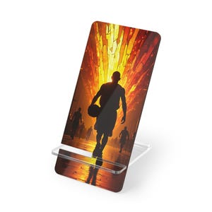 Custom Basketball Mobile Display Stand – Personalized Stylish Phone Holder, Sports Lover Gift, Gamer Accessory, Home Office Decor