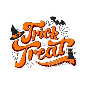 Trick or Treat SVG & PNG Files - Boo Svg, Horror Svg, Halloween Art, Ghost Svg, Retro Halloween Png,  Halloween Clipart, Fun Halloween