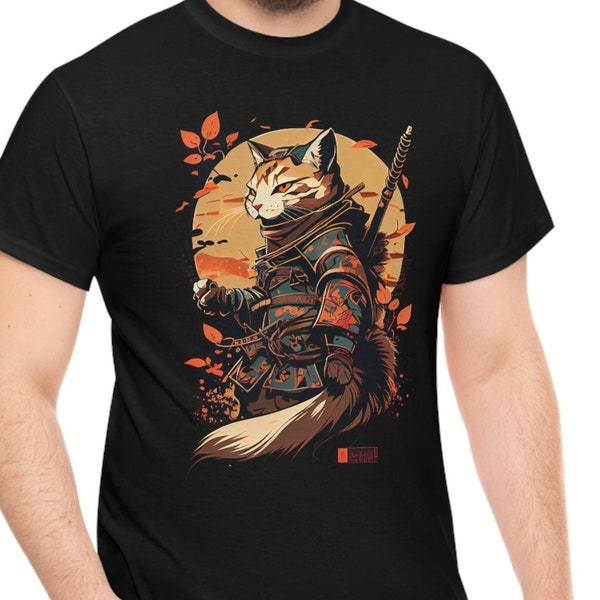 Samurai cat shirt, Samurai Cat t shirt, crewneck shirt crewneck t shirt, cat shirt, cat t shirt, samurai shirt, samurai t shirt, shirt gift