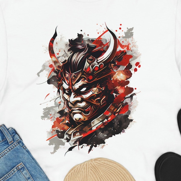 Samurai shirt, Samurai t shirt, Samurai oni shirt, Samurai oni t shirt, oni shirt, oni t shirt, japanese style shirt, japanese shirt