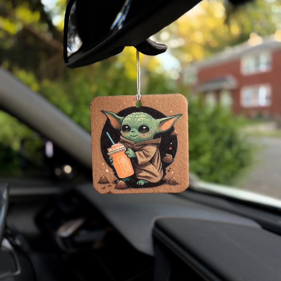 Baby Yoda Car Air Freshener Custom Hanging Baby Yoda Freshie Baby Yoda Gifts Custom Car Gift