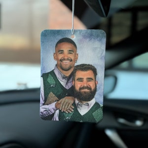 Jason Kelce & Jalen Hurts custom Car Air Freshener Philadelphia Gift for her Gift for him Kelce and Hurts Gift Sports Gift Kelce