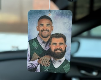 Jason Kelce & Jalen Hurts custom Car Air Freshener Philadelphia Gift for her Gift for him Kelce and Hurts Gift Sports Gift Kelce