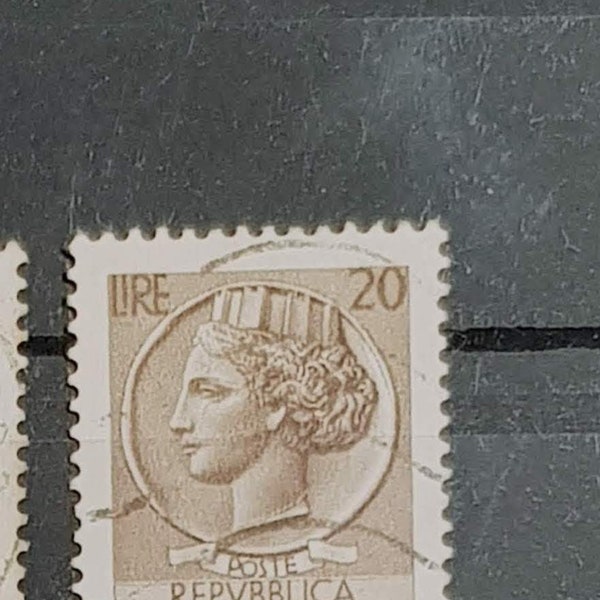 Briefmarken Italien Syrakus 20 Lire Sterne Wasserzeichen Sammlung Poste Italiane. Philatelie Kunst