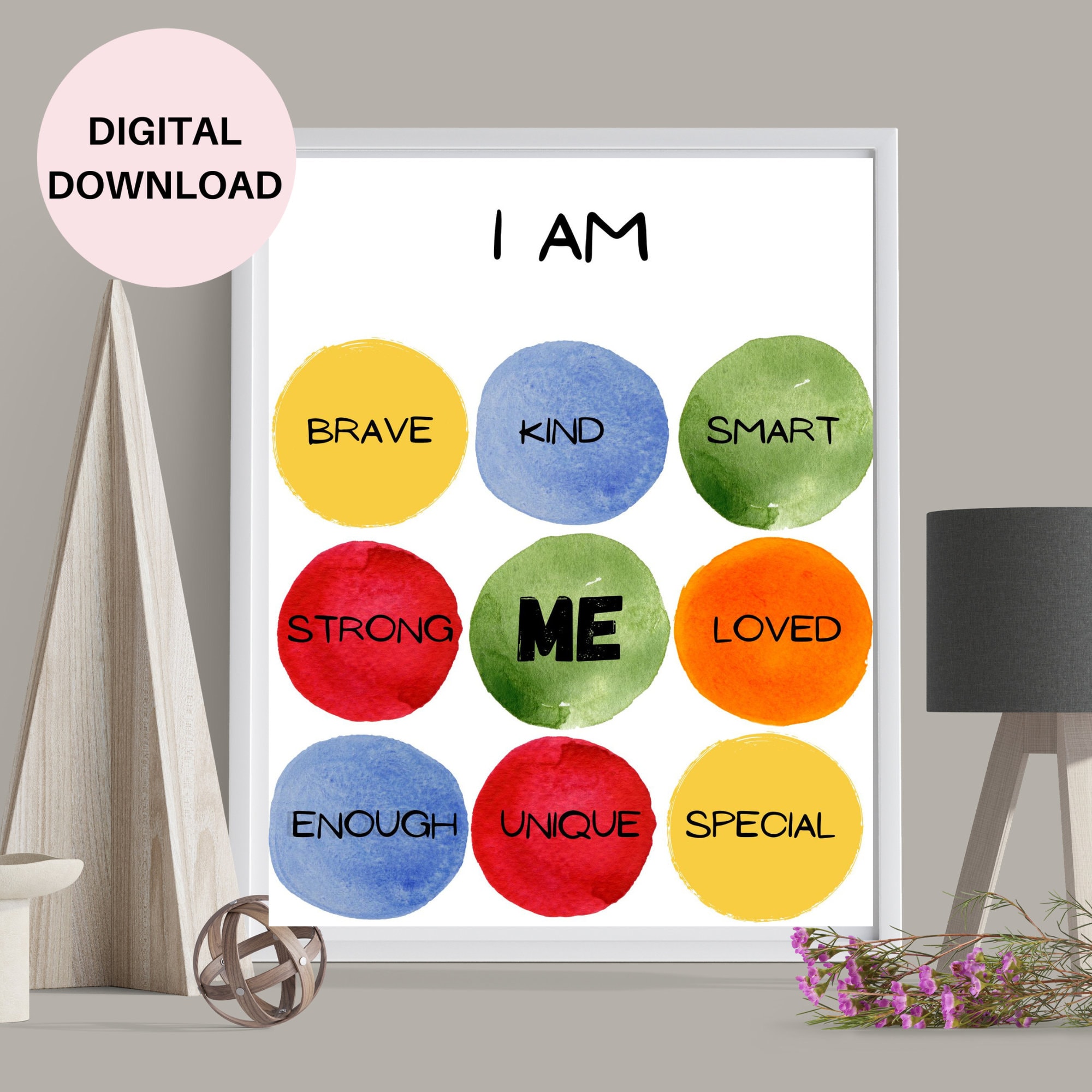 Kids Printable Wall Art, for Kids, Affirmation Poster, for Kids, I Am ...
