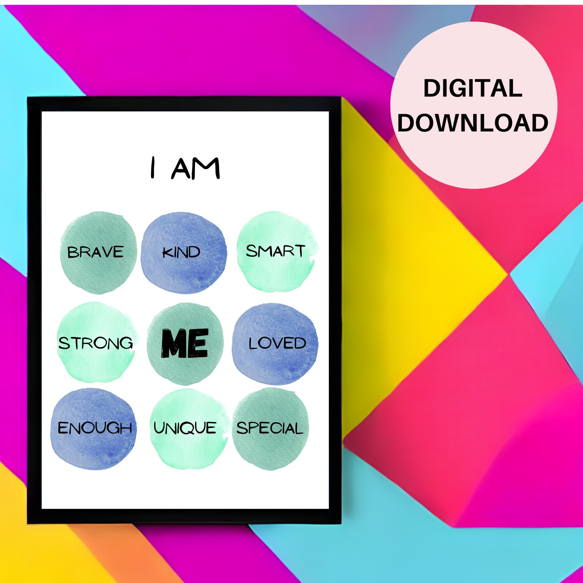 Kids Printable Wall Art, for Kids, Affirmation Poster, for Kids, I Am ...