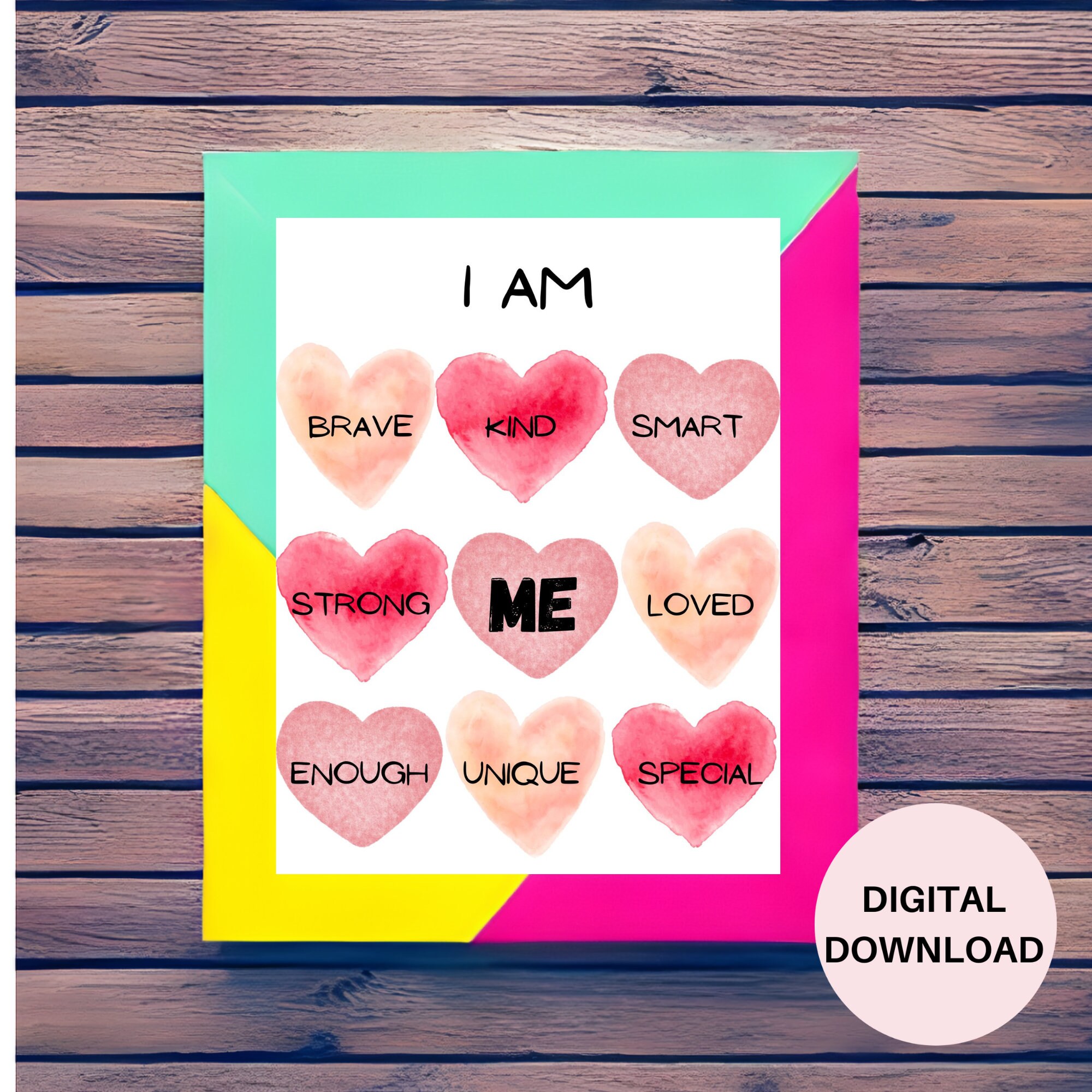 Kids Printable Wall Art, for Kids, Affirmation Poster, for Kids, I Am ...
