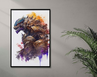 キング・オブ・モンスターズ メカゴジラ 水彩画、メカゴジラ ポスター