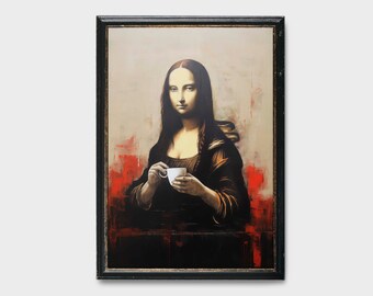 Coffee Art, Mona Latte, Painted Using Only Coffee, Drinking Coffee