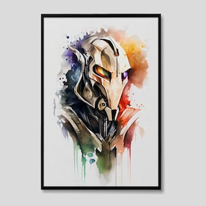 General Grievous Star Wars Watercolor Art Print, General Grievous Star Wars Painting Wall Art Poster, Original Artwork, Star Wars Print