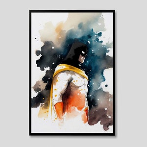 Space Ghost Watercolor Art Print, Space Ghost Painting, Space Ghost Wall Art Poster Cartoon Network Painting, Space Ghost Superhero Art