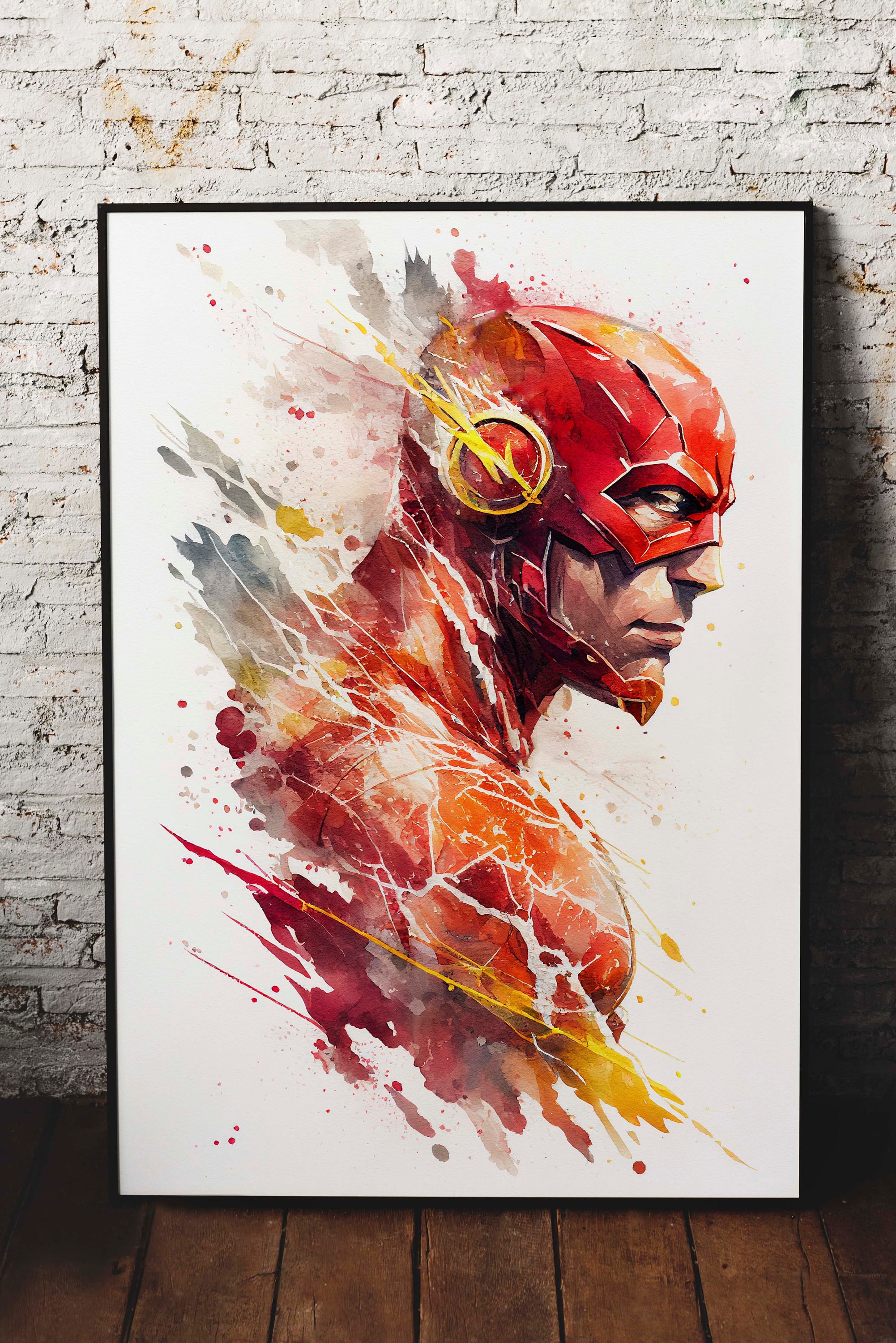 DC Flash Watercolor Painting, DC Comics Flash Wall Art Poster ...