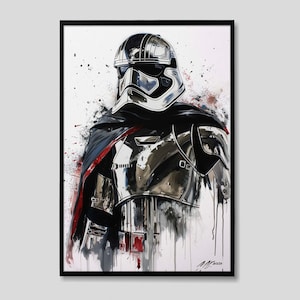 Captain Phasma Star Wars Watercolor Painting, Captain Phasma Star Wars Painting, Captain Phasma Artwork, Captain Phasma Painting