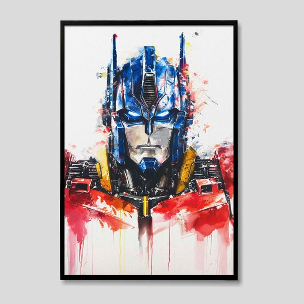 Transformatoren Optimus Prime Aquarell Malerei, Transformatoren Optimus Prime Wand Kunst Poster, Optimus Prime Malerei, Transformatoren Malerei