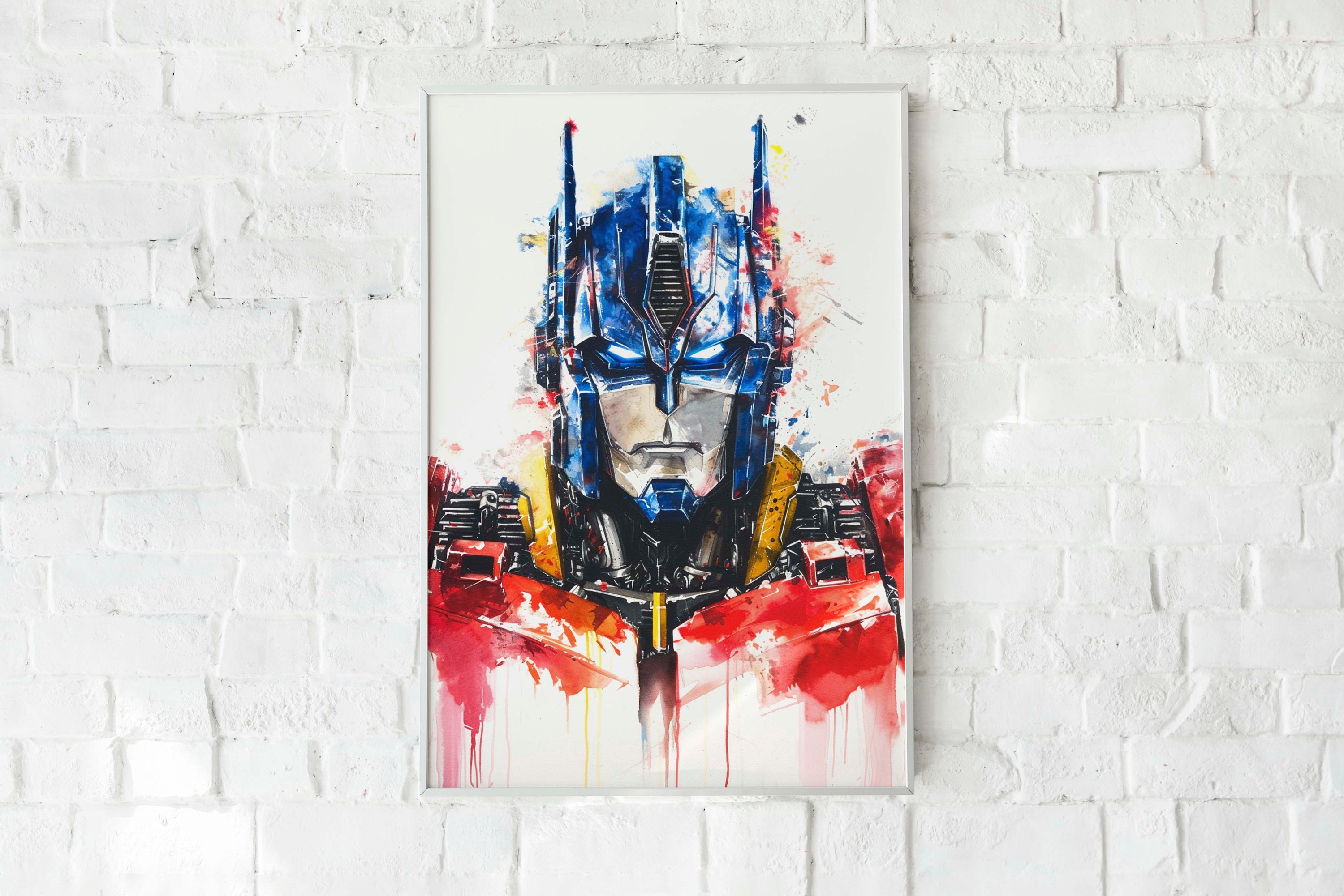 Transformers Optimus Prime Watercolor Painting, Transformers