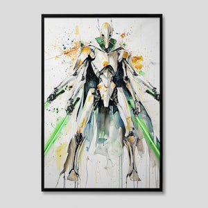 General Grievous Star Wars Watercolor Painting, General Grievous Star Wars Painting, General Grievous Artwork, General Grievous Painting